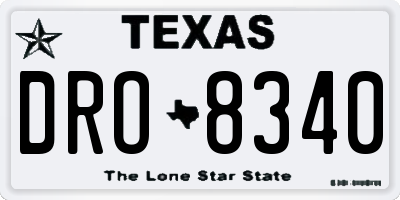 TX license plate DRO8340