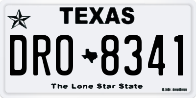 TX license plate DRO8341