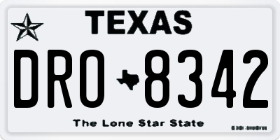 TX license plate DRO8342