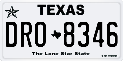 TX license plate DRO8346