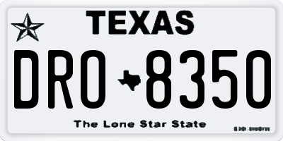 TX license plate DRO8350