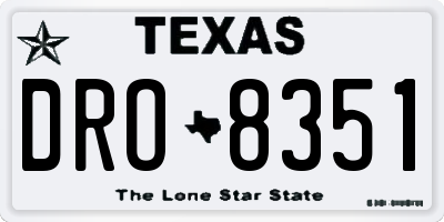 TX license plate DRO8351