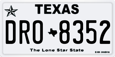 TX license plate DRO8352