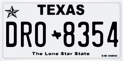 TX license plate DRO8354
