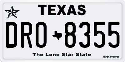 TX license plate DRO8355