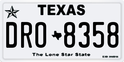 TX license plate DRO8358