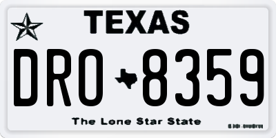 TX license plate DRO8359