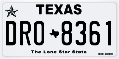 TX license plate DRO8361