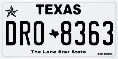 TX license plate DRO8363