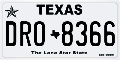 TX license plate DRO8366