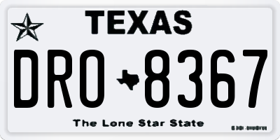 TX license plate DRO8367