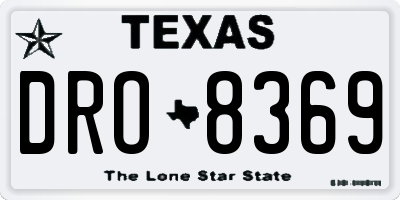 TX license plate DRO8369