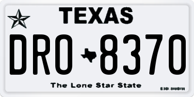TX license plate DRO8370