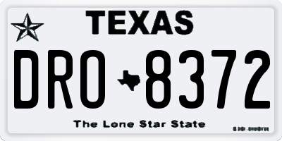 TX license plate DRO8372