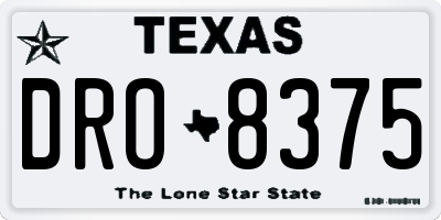 TX license plate DRO8375