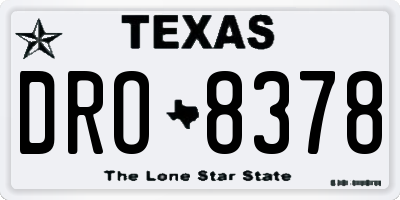 TX license plate DRO8378