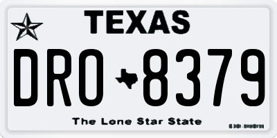 TX license plate DRO8379