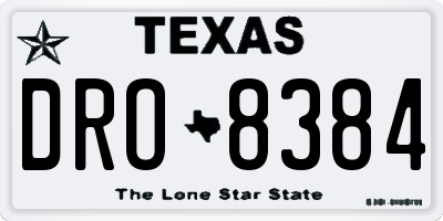 TX license plate DRO8384