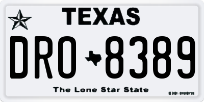 TX license plate DRO8389