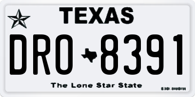 TX license plate DRO8391