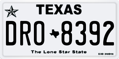 TX license plate DRO8392