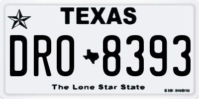 TX license plate DRO8393