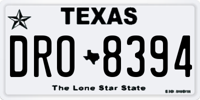 TX license plate DRO8394