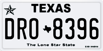 TX license plate DRO8396