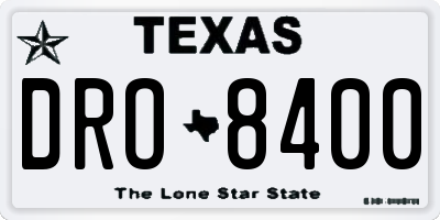 TX license plate DRO8400