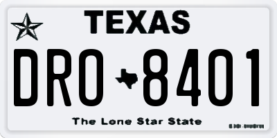 TX license plate DRO8401