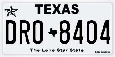 TX license plate DRO8404