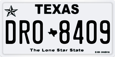 TX license plate DRO8409