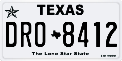 TX license plate DRO8412