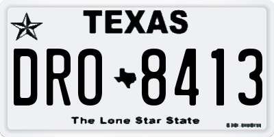 TX license plate DRO8413