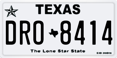 TX license plate DRO8414