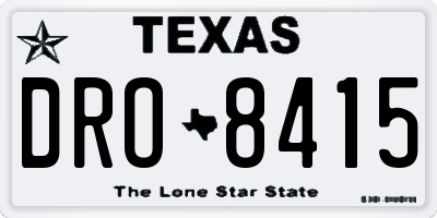 TX license plate DRO8415