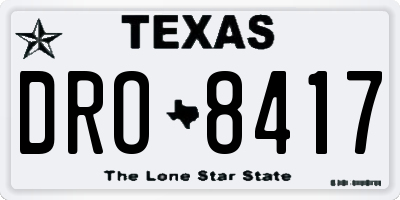 TX license plate DRO8417