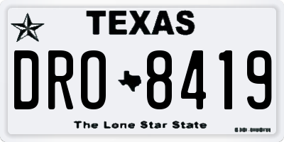 TX license plate DRO8419
