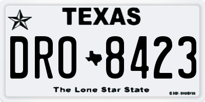 TX license plate DRO8423