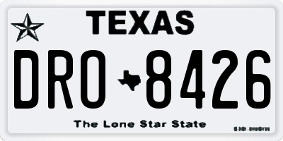 TX license plate DRO8426