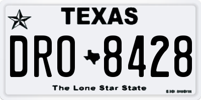 TX license plate DRO8428