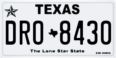 TX license plate DRO8430