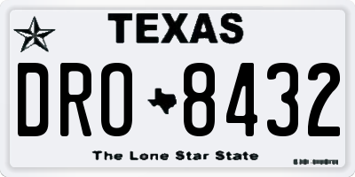 TX license plate DRO8432