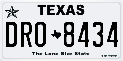 TX license plate DRO8434