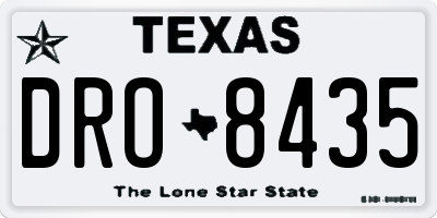 TX license plate DRO8435