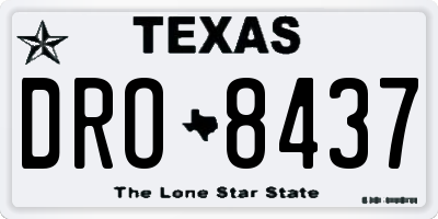 TX license plate DRO8437