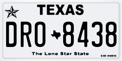 TX license plate DRO8438
