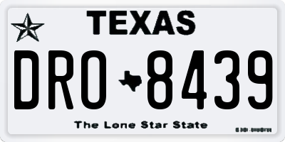 TX license plate DRO8439