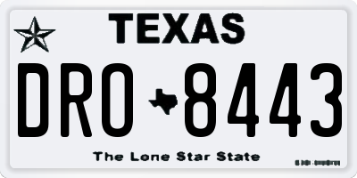 TX license plate DRO8443