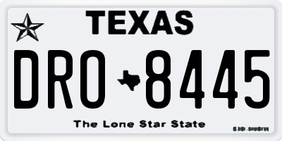TX license plate DRO8445